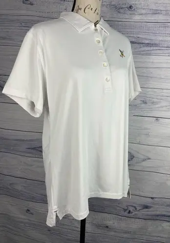 Peter Millar  5 Button Polo Shirt Womens XL White UPF 50 Ponte Antimicrobial