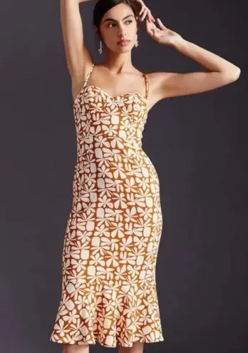 Hutch NWT /Anthropologie Jolie Floral Slim Mermaid Bustier Midi Dress XL