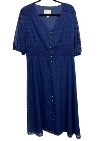 Sail To Sable STS Tuckernuck VNECK woman’s navy BLUE MIDI dress XL