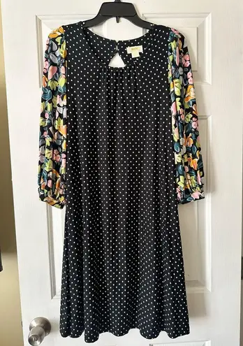 Maeve by Anthropologie ’Sawyer’ polka dot dress with floral sleeves, medium