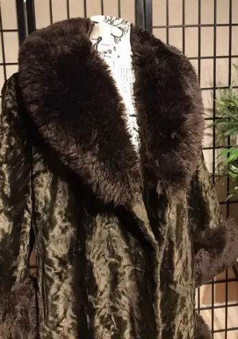 Vintage Teddy Fuzzy Faux Fur shearling boho penny lane hipster phobe western puf Brown Size L