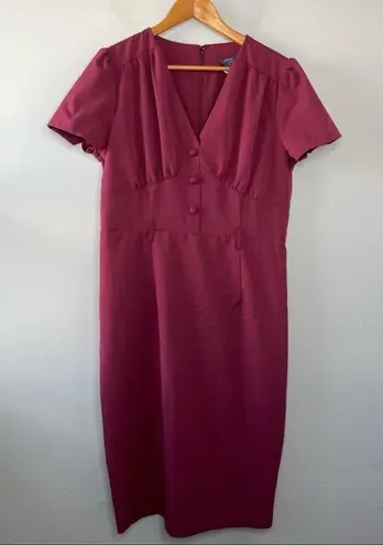 COLLECTIF VINTAGE Pencil Wiggle Dress Size 2XL US 14 Retro Pinup Rockabilly Twee Pink