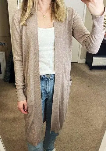 Primark Long Taupe Tan Duster Cardigan Sweater