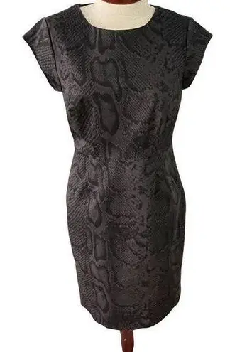 Kristin Davis Black Python Snake Print Dress Size 8 EUC Classy Career