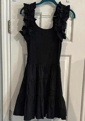 Karina Grimaldi Rania Mini Ruffle Dress Sleeveless Women’s M Little Black Dress
