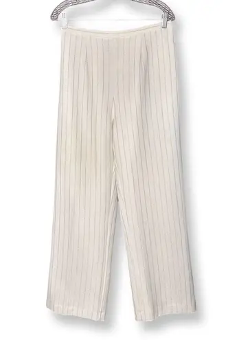 Vintage White & Gold Pinstripe Blazer And Pants Set Size 14