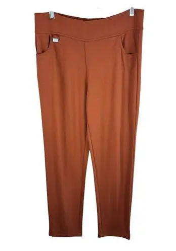Onque Casual Burnt Orange Straight Leg Lightweight Stretchy Pull On Pants Size M Size M