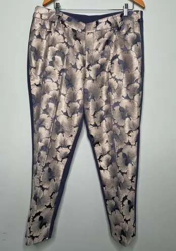 Eloquii Gold Grey Kady Fit Brocade Metallic Pants Grey and Gold Size 16