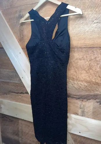 Jump Black Glitter Sparkly Lace V Neck Racerback Sheath Dress size 7/8 Formal - Image 12