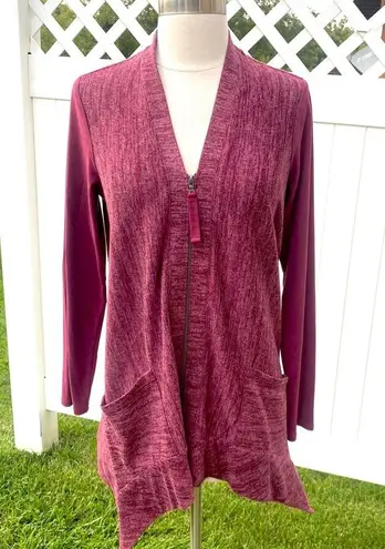 LOGO By Lori Goldstein LOGO Soft Zip Up Pocket Sweater