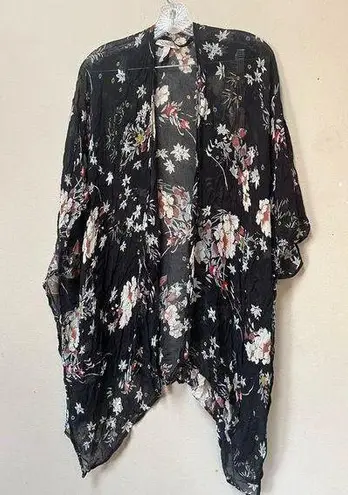 Quagga Women’s Black White Floral Bohemian Kimono Cardigan One Size Size undefined