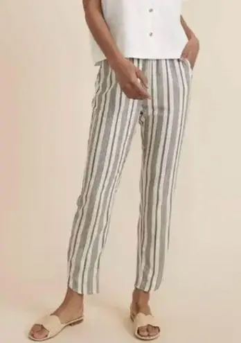 Marine layer Alison Striped Cropped Pants Women’s Size Small Dolphin Hem Casual