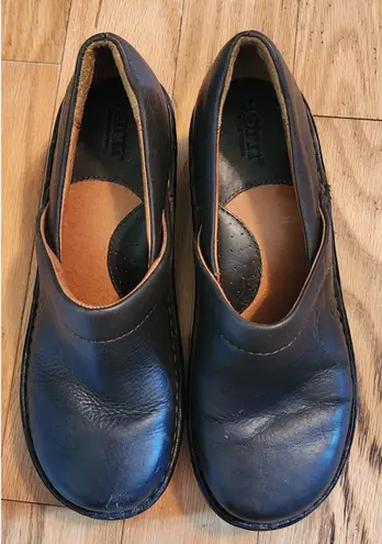 Baltic Born Born Leather Clogs Comfort Slip On Casual Shoes Black Size 6