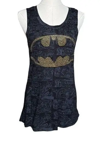 DC Comics NEW  Batman Juniors Tank Top Size Small Black Studded Gold Bling Sz S