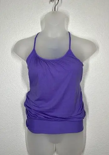 Lululemon  No Limits Tank Top Size 4 Purple Built In Bra Layered