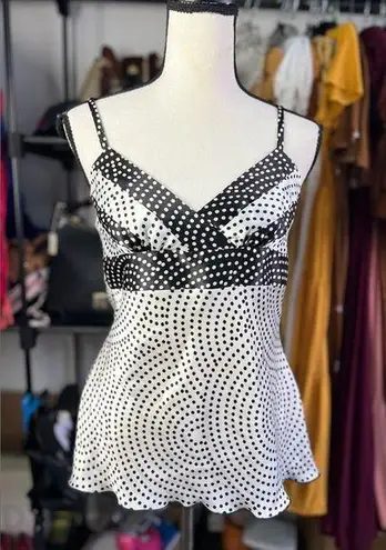 Iz Byer 90s Black & White Polka-dot Top. Size Small