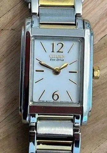 Citizen Eco-Drive Ladies Watch Two Tone Bracelet White Dial Solar