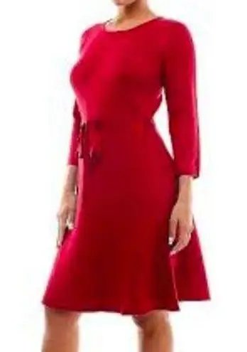 Nina Leonard  red fit & flare dress size large