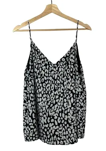 Calvin Klein  Black & White Leopard Print Cami Tank Top M