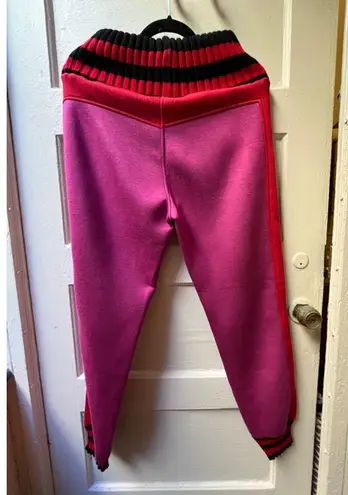 Frankie Morello red purple black color block stripe urban jogger sweatpants XS