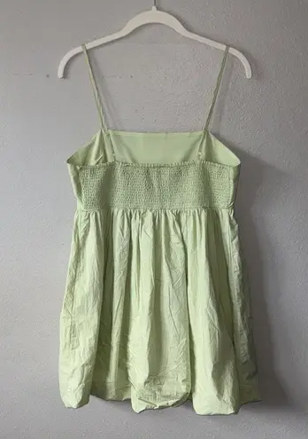 American Eagle Green Poplin Bubble Mini Dress