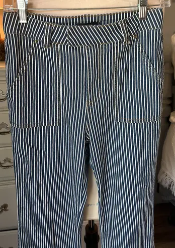 Forever 21 High Waist Denim Bell Bottoms Striped Jeans Womens Medium