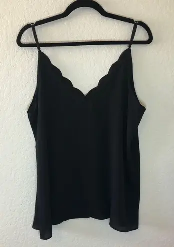 l*space  46 Tank Top Black Scalloped Edge V Neck Tank Camisole Sz XXXL BNWOT