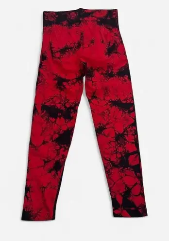 Leggings M Scrunch Butt Red Black Tie