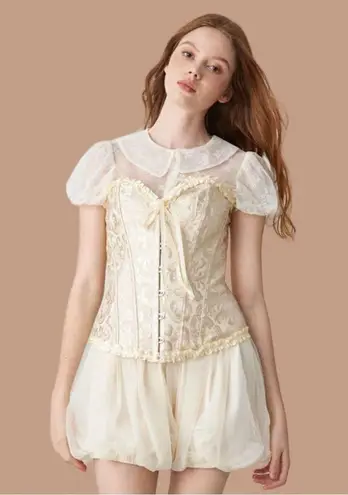 Super cute cream silky look bustier! New Size 3X