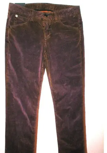 New NWT $295 Theyskens Theory Corduroy Pants Soft Womens 26 Skinny Purple Brown
