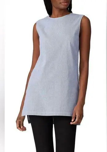 Victor Alfaro X RTR Pinstripe Sleeveless Top Blue And White Stripes 100% Cotton