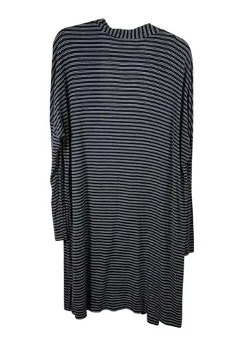 Soma Cool Nights Navy Blue Striped Robe Cardigan Open Front Womens Large