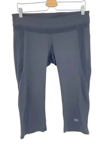 Splits59  Black Mesh‎ Detail Zip Ankle Cropped Leggings Size Large - Image 1