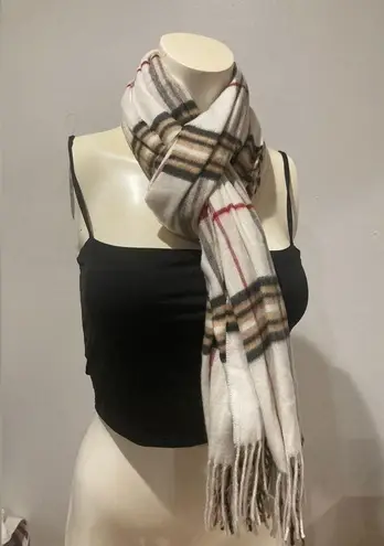 Plaid Oblong Scarf 100% Acrylic Multicolor Cashmink V. Fraas Germany