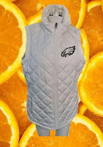 NFL Team Apparel  Philadelphia Eagles White Quilted Vest Size Large