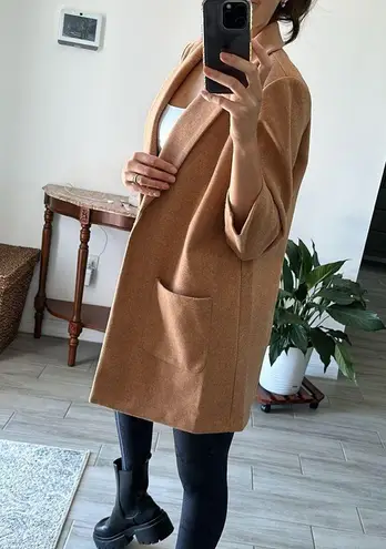 Carole Wren Brown Women's Oversized Lightweight Fall Coatigan Jacket Trendy