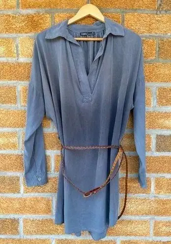 Gypsy 05 Silk Tunic Dress in Botanical gray size XS