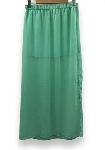 EXPRESS  Light Blue Aqua Sheer Overlay Pull-On Maxi Skirt Size S