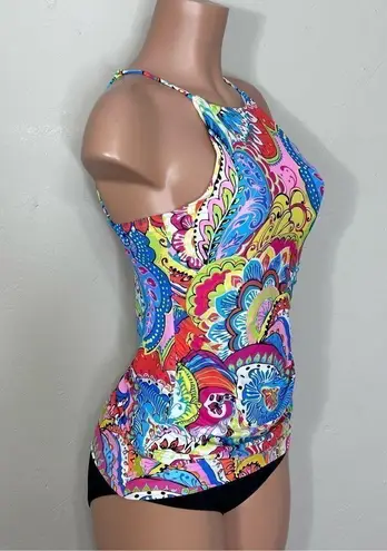 Anne cole New.  colorful tankini set. L-top/M-bottom. Retails $139