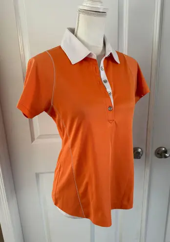 Cutter and Buck EUC Annika Textured Stretch Womens Short Sleeve Polo Shirt
