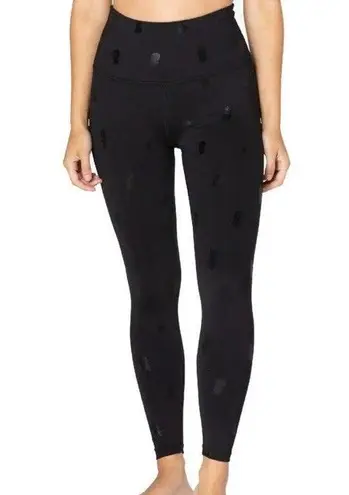 Beyond Yoga High Waisted Leggings Sz M Black Novelty Print Pineapple