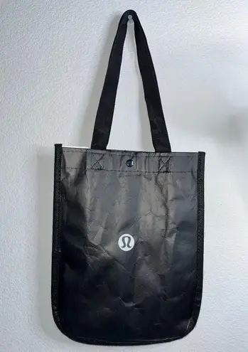 Lululemon Shopping Tote Reusable Bag Black & White Small 11.5" Tall x 9" Wide