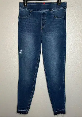 Spanx Distressed high waisted shapewear ankle skinny jeans size large