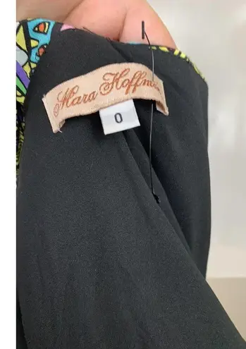 Mara Hoffman Twist One Shoulder Mini Dress Size 0 Bright Geometric Silk