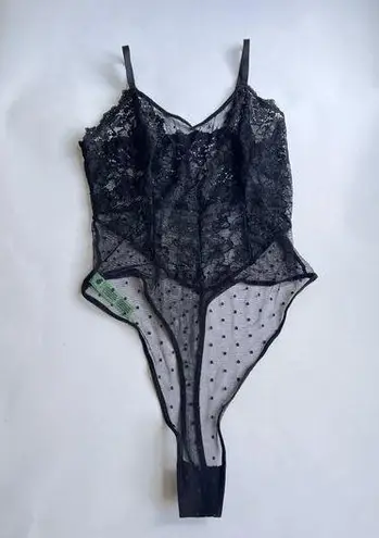 Jolie Lace Mesh Teddy HONEYDEW INTIMATES Black size Medium