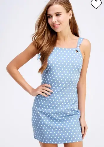 LUNIK BLUE POLKA DOT DRESS