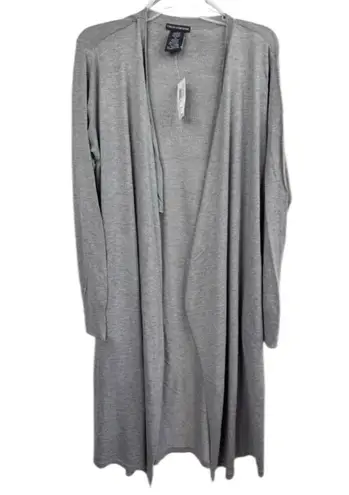 CHELSEA & THEODORE Cardigan Duster Sz L Mist Grey Heather Open Front Long Sleeve Gray Size L