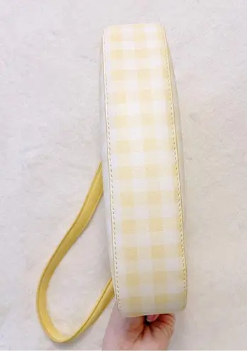 Pastel Yellow White Plaid Y2K Cottage Ballet 90s Shoulder Mini Handbag