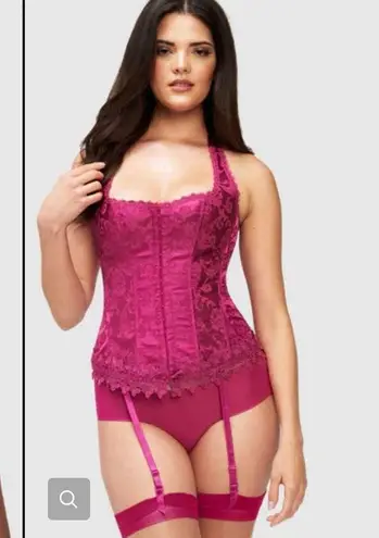 Frederick's of Hollywood Dream Halter Corset Size 38 Deep Purple Whimsigoth