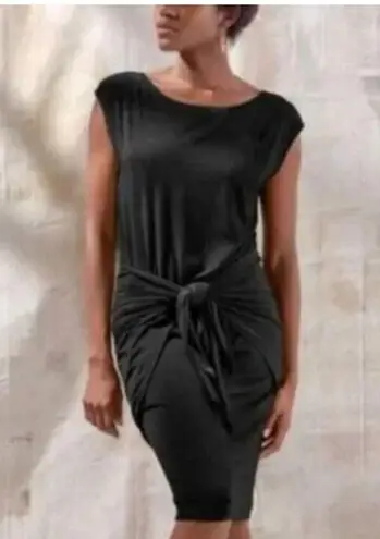 prAna New Womens NWT L Black Dress Foundation Tie Soft Cap Sleeves Tencel Modal